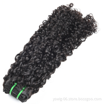 Wholesale Virgin Pixie Curls Double Drawn Pixie Curls Human Hair,  Peruvian Hair Bundles With Closure Grade 12A Pixel Curly Hair
